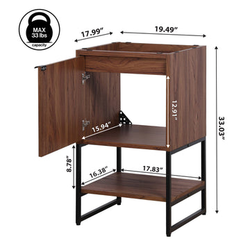 Juhl Chevron-Front Modern Minimalist 2-Shelf Bath Vanity Cabinet Only (Sink Basin Not Included) - JONATHAN Y